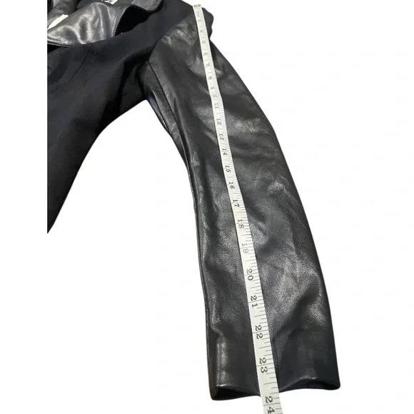 Anne Klein Black Blazer with Leather Sleeves - Picture 7 of 10